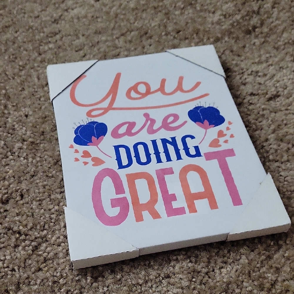 4/$20 Motivational Wall Art with Floral Design